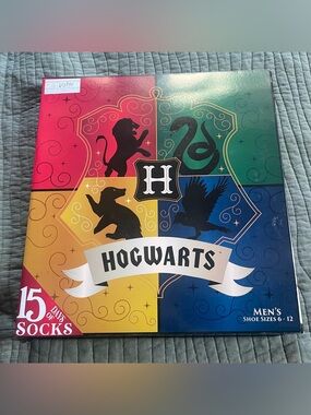 Harry Potter Hogwarts 15 Days of Socks Advent Calendar Mens size 6-12